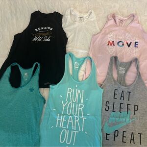 Running tank top lot sizes small and extra small: Brooks, Nike, and Rabbit